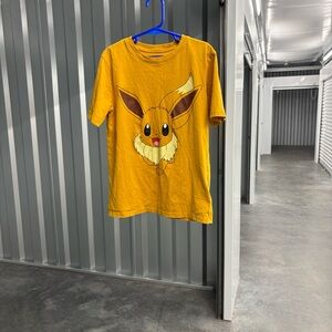 H&M Yellow Pokémon Eevee Graphic Short Sleeve Tee Dijon Mustard Yellow Kids 8-10